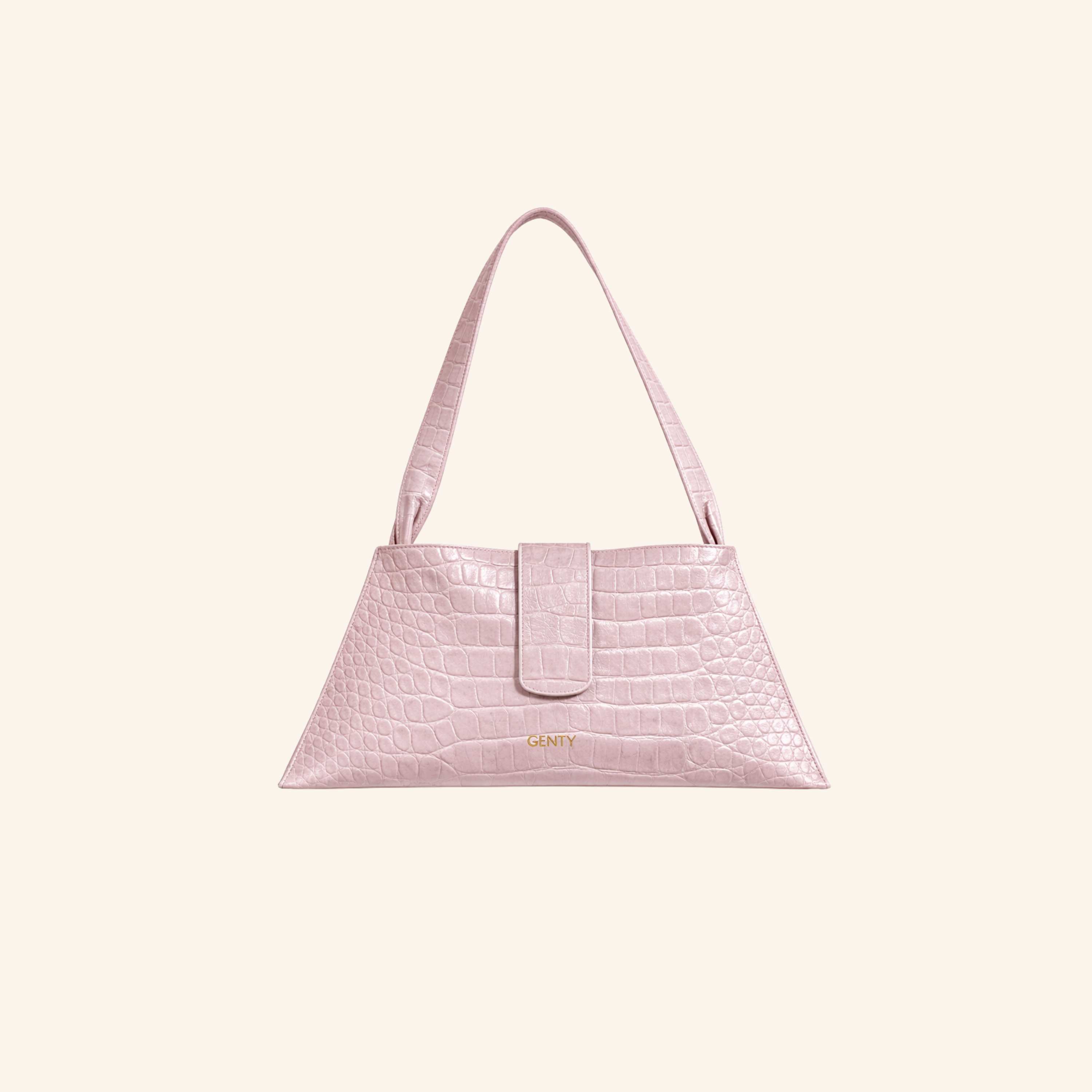 sac epaule blandine croco rose poudre